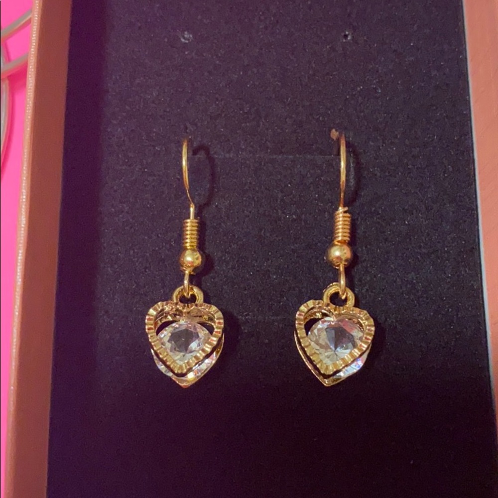 Diamond heart shaped earrings
